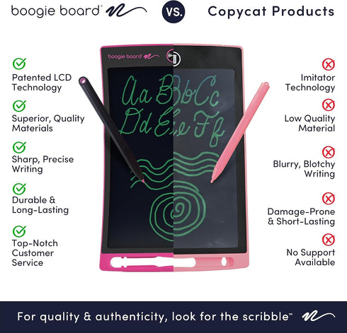 Boogie Board VersaTiles Authentic Memo Board for Home and Office, Whiteboard Alternative with 8.25x8.25” LCD Memo Board, Instant Erase, VersaPenci...