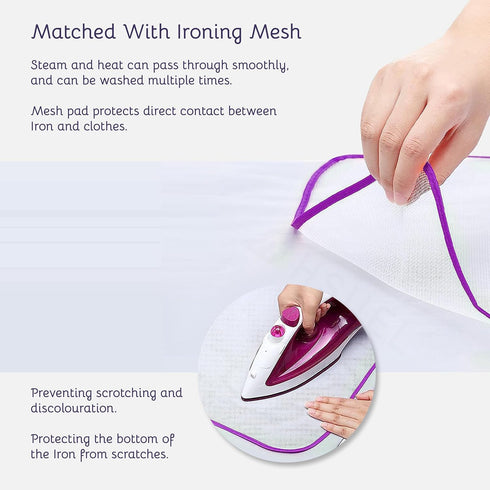 The Quilted Bear Travel Ironing Mat & Iron Mesh Cloth - Portable Ironing Board Travel Table Mat for Mini Steam Iron with Ironing Scorch Mesh Inclu...