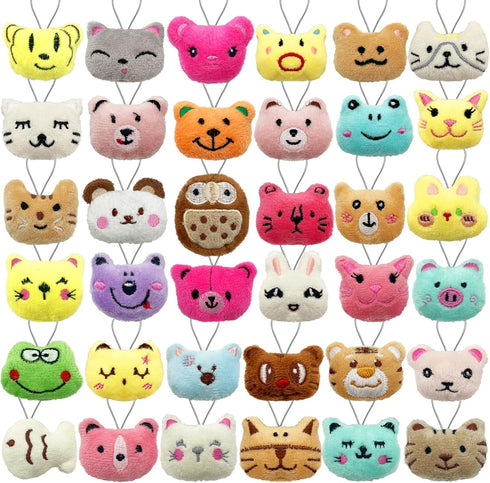 36 PCS Mini Animal Plush Toys Set Cute Small Animal Stuffed Toy Keychain for Party Favors Keychain Ornament for Goody Bag Easter Egg Stuffers Carn...