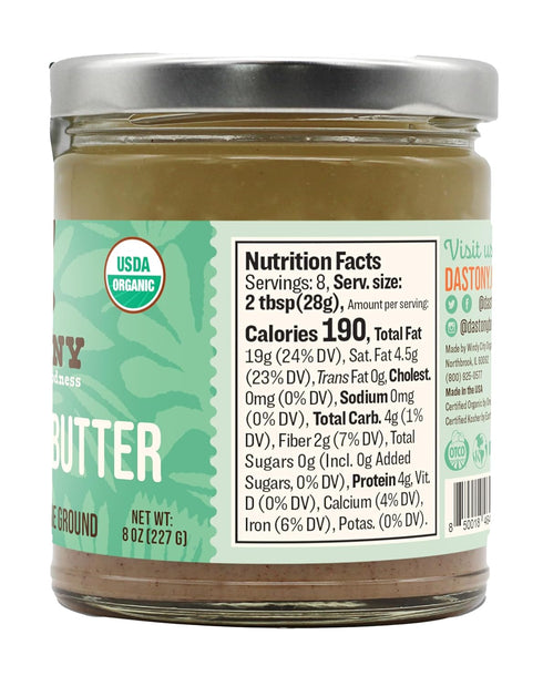 Dastony Organic Raw Brazil Nut Butter, 8 oz | Only One Ingredient | Vegan, Paleo and Keto Friendly, Non GMO, Gluten-free - Pack of 1...
