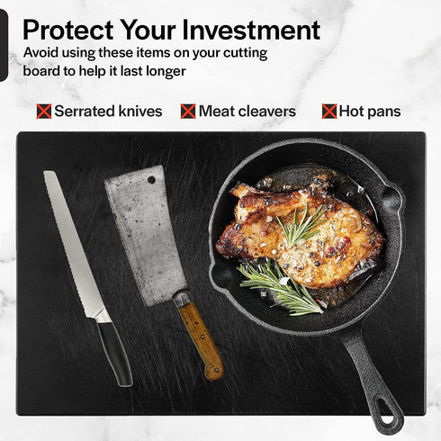 Thirteen Chefs Large 18 x 12 Black Plastic Cutting Board - 1/2" Thick HDPE for Restaurants and Professional Kitchens, NSF...
