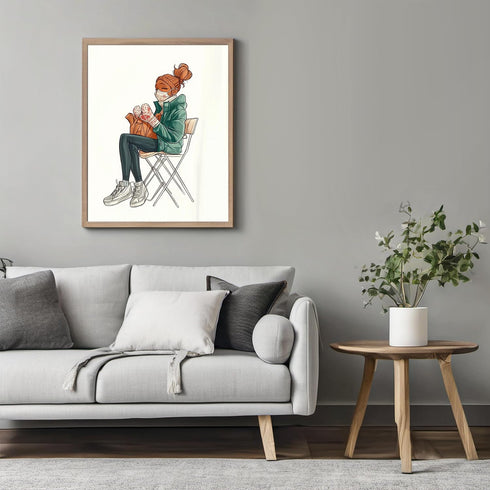 Posterizer 1 pcs-cute anime girl in winter with a mask and mittens -4-Kids Room Art Gift for Girls, Boys, Teens decor for Girls, Teens Bedroom- un...