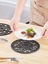 SMARTAKE 3 Set Silicone Trivet Mats, Multi-Use Carved Trivet Mat, Insulated Non-Slip Durable Kitchen Mats, Flexible Modern Kitchen Table Mat, for ...
