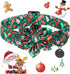 DOGWONG Christmas Holiday Dog Collar with Flower, Cute Cotton Dog Collar Green Santa Dog Collar Durable Soft Pet Dog Collar for Small Medium Large...
