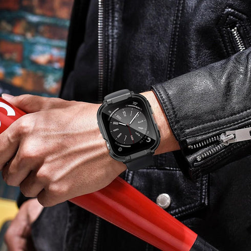 Wingle Rugged Waterproof Case for Apple Watch 45mm Series 9 8 7 Screen Protector with Tempered Glass, 2 in 1 Military Grade 360 Full Protective Bu...