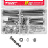 20Set M6 Stainless Steel Hex Head Screws Bolts and Nuts Flat & Lock Washers Assortment Kit, 304 Stainless Steel 18-8,Fully Machine Thread 25mm 40m...
