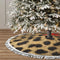 Christmas Tree Skirt 48" Inch Leopard Animal Print Xmas Tree Skirt Mat with White Tassel for Party Holiday, Tree Skirt Christmas Decorations...