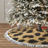 Christmas Tree Skirt 48" Inch Leopard Animal Print Xmas Tree Skirt Mat with White Tassel for Party Holiday, Tree Skirt Christmas Decorations...