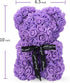 LINKLO Rose Bear Rose Teddy Bear -10 inch Artificial Rose Flower Bear, Gift for Wedding, Mothers Day and Anniversary, Including Transparent Gift B...