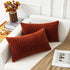 Kevin Textile Fall Lumbar Pillow Covers Solid Striped Velvet Corduroy Couch Chair Autumn Oblong Cushion Cover Throw Pillow for Baby Toddler Nap, 1...