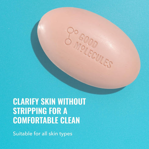 Good Molecules Clarify and Cleanse Bar - Soap-Free Bar with Salicylic Acid BHA, Tea Tree, Kaolin Clay to Hydrate - Skincare for Face and Body...