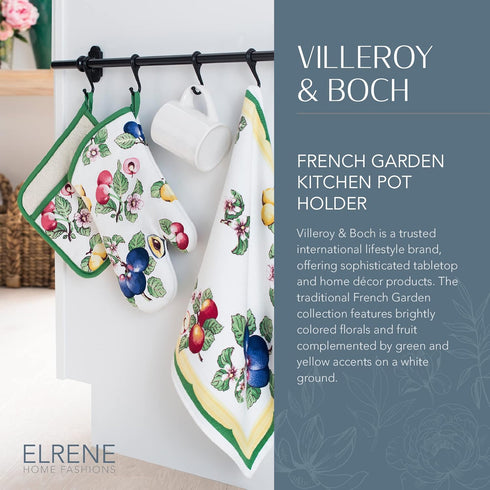 Elrene Home Fashions Villeroy & Boch French Garden Pot Holder, Pot Holder for Kitchen Use, 8"x9"...