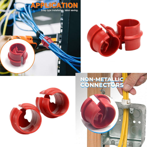 25pcs 3/4 Inch Non-Metallic Cable Connector - Snap Style Installation - Labor Saving, for Confined Areas - Three Cables #6-#8?Red ?...