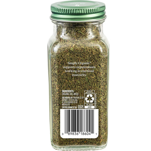 Simply Organic Dill Seed, 0.81 Ounce Bottle, Light and Soft, Delicate Flavor Pairs with Salads, Sauces and Fish, Kosher...