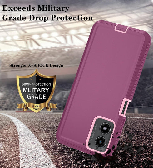 Qinmay for Motorola Moto G Play 2024 4G Case with HD Screen Protector, Moto G Play 4G 2024 Phone Case Shockproof 3-Layer Cover for Motorola Moto G...