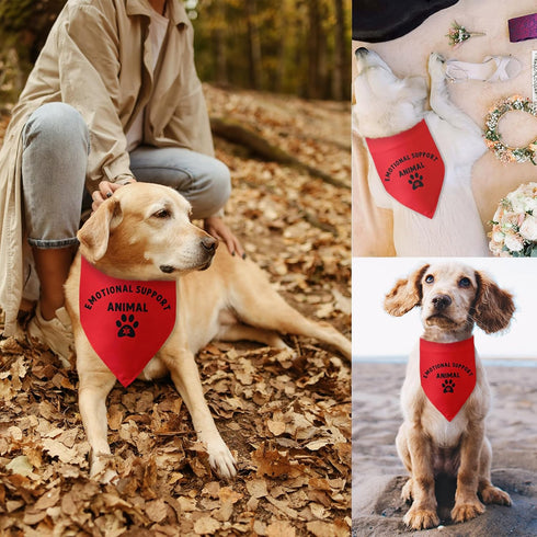 Emotional Support Animal Dog Bandana Funny Dog Bandana Puppy Bandana Triangle Bibs Scarf Accessories for Small Medium Dogs Pets...