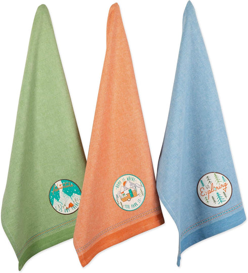 DII Cotton Embellished Dish Towels, 18x28 Set of 3, Decorative Oversized Kitchen Towels, Perfect Home and Kitchen Gift - Go Exploring...