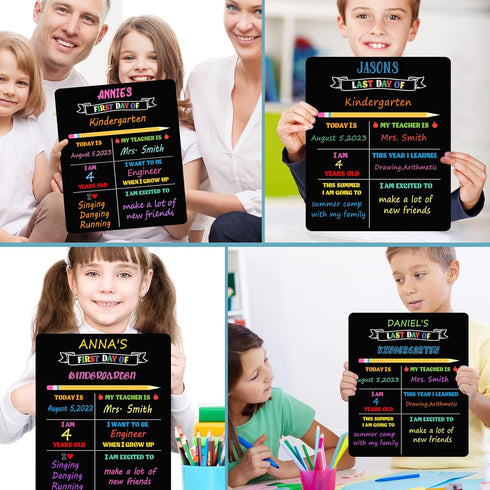 First and Last Day of School Board Double Sided Back to School Sign First Day of School Chalkboard for Kids Boys Girls 1st Day of Preschool Pre-K ...