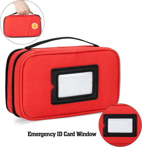 CURMIO Insulated Insulin Cooler Travel Case, Double Layer Diabetic Supplies Storage Bag with Detachable Pouches for Insulin Pens, Diabetic Medicat...