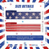 2 Rolls 20 Yard Red White and Blue Ribbon Patriotic Star and Striped Wired Ribbon Royal Blue USA Ribbon DIY Crafts for 4th of July, Independence D...