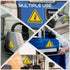 8 IN High Temperature Sign Production equipment Safety Sticker,Yellow Triangle Safety Warning Sign Label Sticker Back Self Adhesive Vinyl Decal, W...