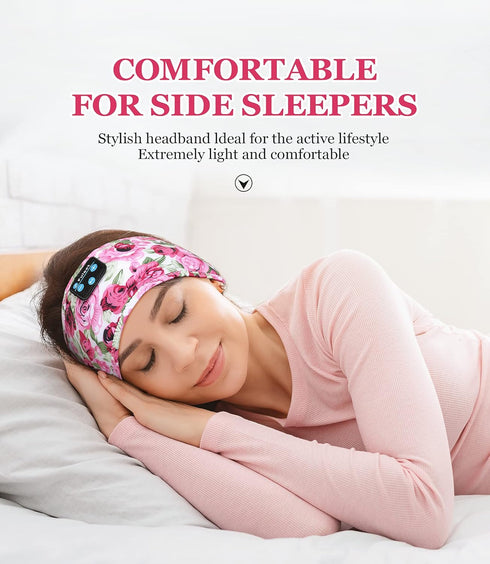Sleeping Headphones Bluetooth Headband, Sleep Headphones Headband Soft Elastic Cozy Headband Headphones, Sleep Headband for Women Men Teenager Chr...