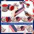 XunYee 3 Rolls Patriotic Ribbons American Flag Double Sided Star Striped Wired Ribbon Red Blue White Ribbons for Memorial Day 4th of July Independ...