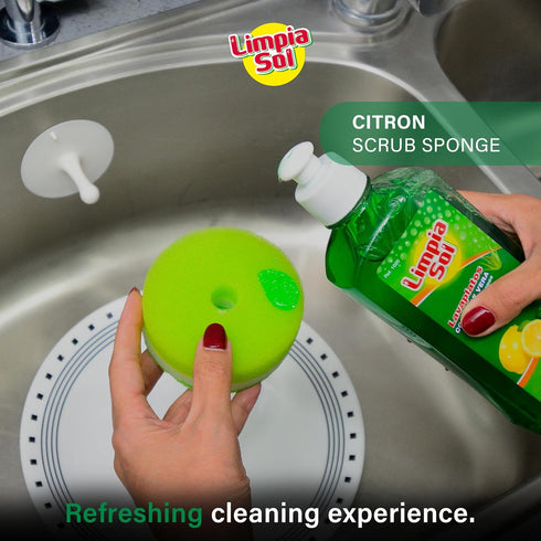 | Pack 6 Citron Scrub Sponge | Cleaning Supplies Sponges | Dish Scrubber - Home & Kitchen Utensils | Cleaning Tools...