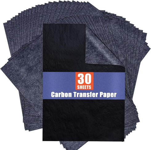 Carbon Paper for Tracing Graphite Transfer-Paper - PSLER 30 Pcs Black Graphite Paper for Tracing Drawing Patterns on Wood Projects Canvas Fabric A...