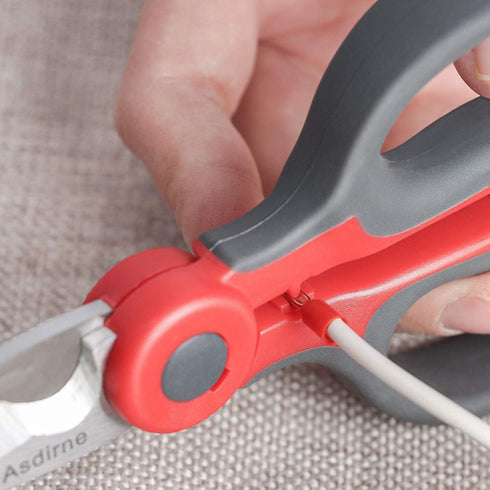 2 Pack Electrician Scissors, Heavy Duty Stainless Steel Sharp Blades and Soft Rubber Grip, Electrician Shears with Protective Cover, 6.1 Inch (Gra...