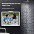 Shower Tablet Holder Waterproof Compatible with Ipad, Wall Mounted Bathroom Tablet Case Rotation, Adhesive Touchable Cradle with Glass Mirror Anti...