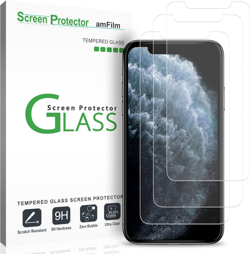 amFilm Glass Screen Protector for iPhone 11 Pro, iPhone XS/X with Easy Installation Tray, Tempered Glass, 3 Pack......