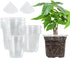 Bonviee 36 Packs 3.5/4/5 Inch Clear Nursery Pots, Transparent Plastic Planter with Drainage Holes, Seed Starting Pot Flower Plant Container -Clear...