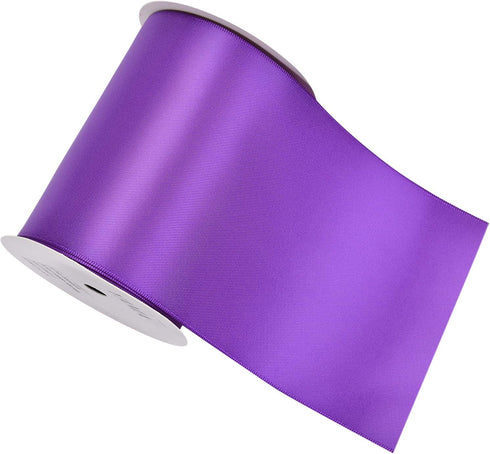 YAMA Double Face Satin Ribbon Roll - 4 inch Wide Solid Color Craft Ribbon, Great for Chair Sash,Making Bow, Sewing and Wedding Bouquet- 5 Yard/Spo...