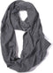 Infinity Loop Solid Color Scarf With Hidden Zipper Pocket For Women - Lightweight Travel Neck Wrap...