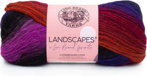 Lion Brand Yarn Landscapes Yarn, Multicolor Yarn for Knitting, Crocheting, 1-Pack, Volcano...