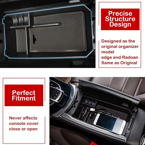 TTCR-II Compatible with Mercedes Benz C Class W205 Center Console Organizer 2015-2021 (Sedan & Coupe Only), for GLC W253 Console Organizer Tray 20...