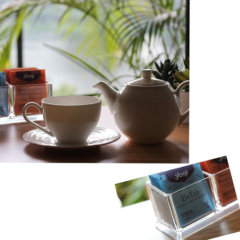 Tea Bag Organizer Holder Caddy Small for Sugar Packet Coffee Condiment Storage Clear Acrylic for Kitchen Pantry Cabinet Airbnb Countertop Tabletop...
