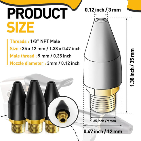 3 Pcs Rubber Air Tool For Air Nozzle Tip, Blow Gun Rubber Tip For Air Tool, Parts Air Nozzle For Air Blow Guns Tool For Air Tool Parts & Accessori...