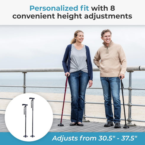 HurryCane Freedom Edition Foldable Walking Cane with T Handle...