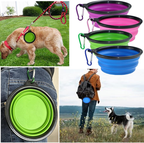 Collapsible Bowls Dog Pet Bowl, 4 Pack for Cats Dogs Travel Bowl Portable Foldable Pet Feeding Watering Dish Pet Supplies for Walking Parking Trav...