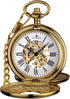 VIGOROSO Vintage Hand Wind Up Pocket Watches for Men, Mechanical Pocket Watch with Chain, Mens Skeleton Pocketwatch...
