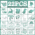 22 Pack Cute Baby Shower Stencils for Onesie Decorating Kit, Boy Girl Shirt Fabric Stencils for Clothes Phrases Mixed Animals Pattern Templates fo...