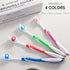 4 Pack Toothbrushes for Adults - Individually Wrapped Medium Bristle Toothbrushes with Covers - Blue - Convenient & Affordable Dental Care for Tra...