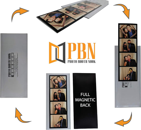 Photo Booth Nook | 2x6 Flexible Magnetic Photo Booth Picture Frames (10 Count) | Crystal Clear Display with Strong Magnet...