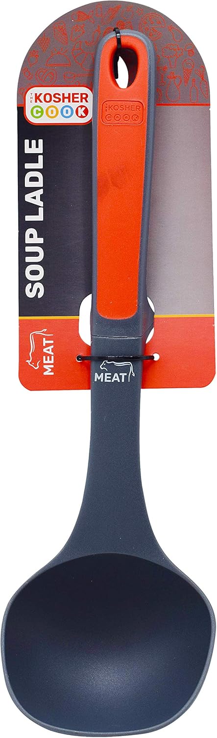 Meat Red Soup Ladle, Non Stick Silicone, Comfortable Handle, Serving and Cooking Spoon for Hot and Cold Foods, Color Coded Home and Kitchen Access...