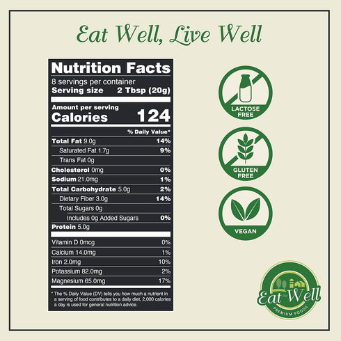 Eat Well Sesame Seeds, 6 oz Hulled White Sesame Seeds, Fresh Raw Whole Hulled Sesame Seeds, 100% Natural Herbs Spices Pure Gourmet Cooking Ingredi...
