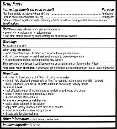 Domeboro Medicated Soak Rash Relief (Burow’s Solution), 12 Count (Pack of 1) - Packaging May Vary...