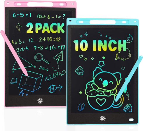2 Pack LCD Writing Tablet, 10 Inch Educational Drawing Pad Toddler Toys, Doodle Board, Birthday Gifts, Travel Toys for Kids Ages 3 4 5 6 7 8 (Pink...