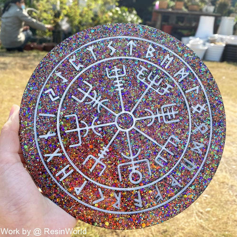 ResinWorld Rune Set Mold for Resin, Viking Divination Runes Resin Mold, Runes Dice Large Viking Rune Compass Silicone Mold...